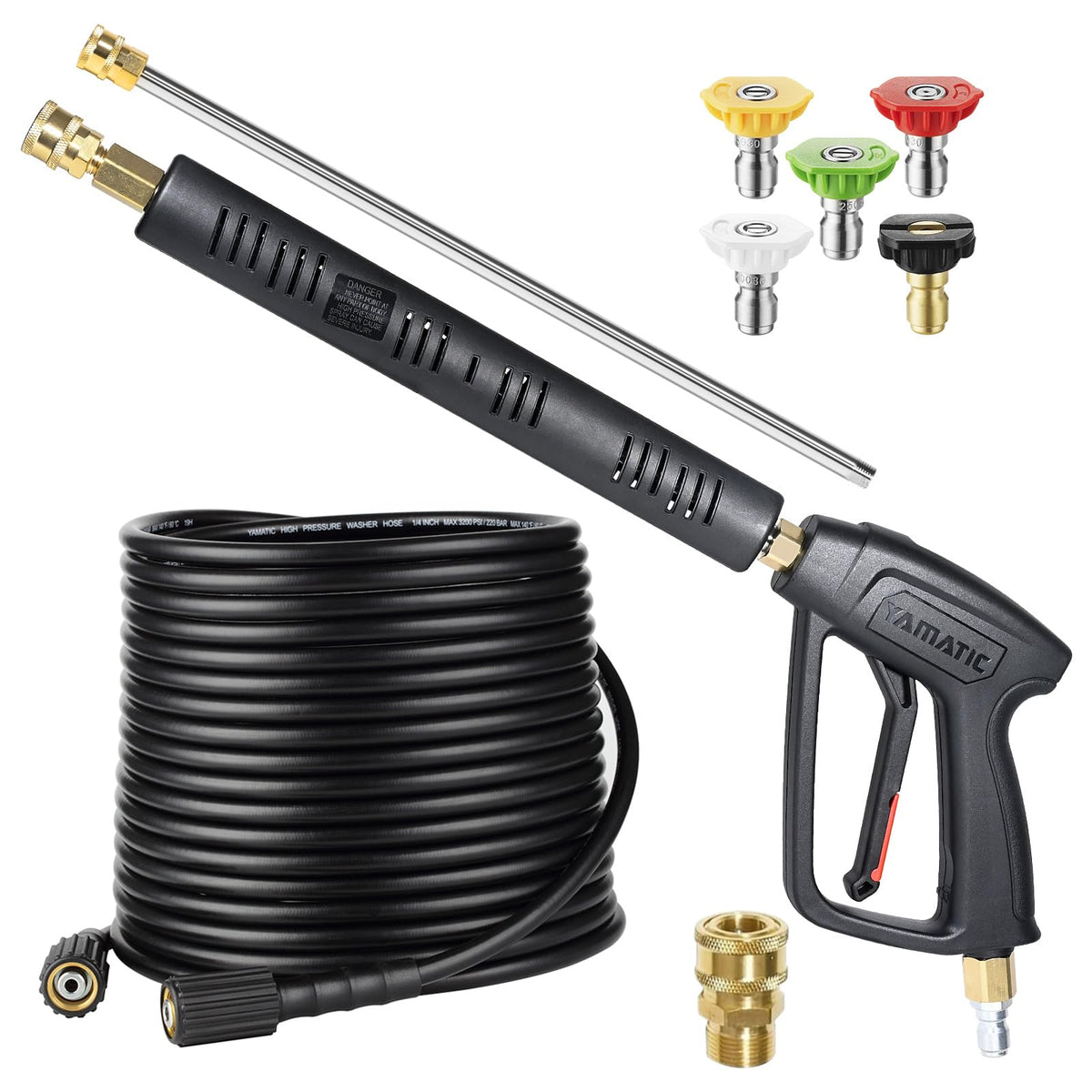 YAMATIC Pressure Washer Gun and Hose Kit with accessories