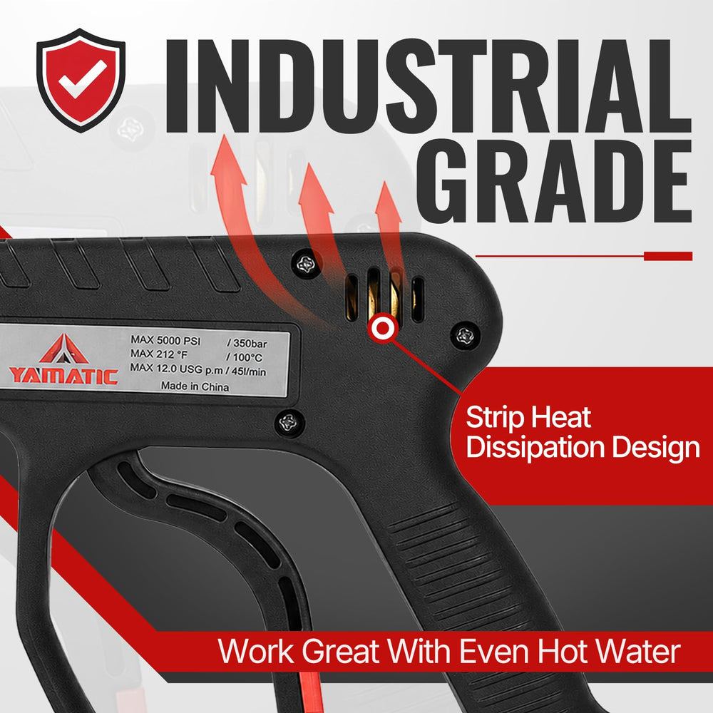 YAMATIC pressure washer gun with short handle for easy maneuvering