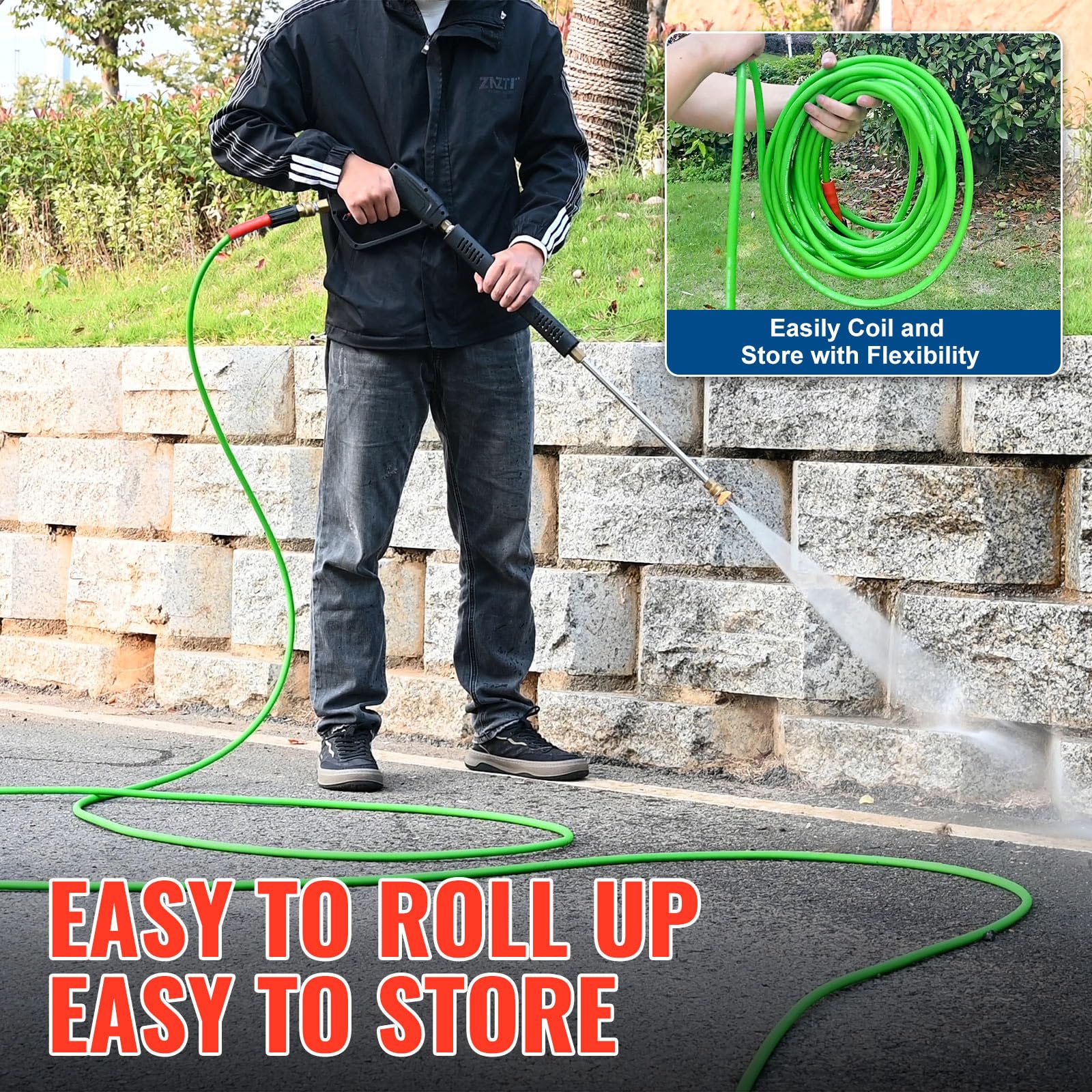 YAMATIC pressure washer hose complete kit with quick connects