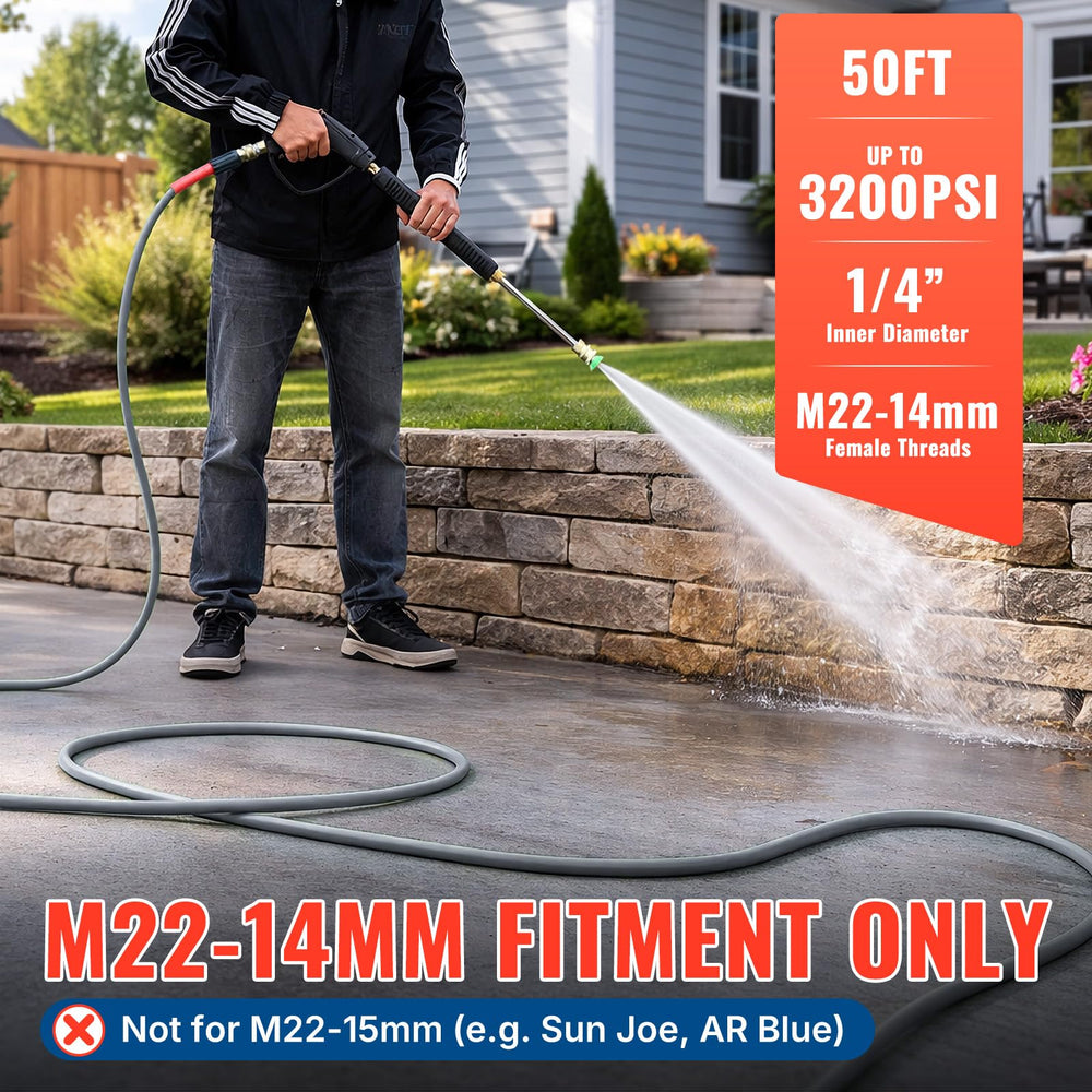 YAMATIC pressure washer hose M22-14mm connection detail