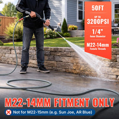 YAMATIC pressure washer hose M22-14mm connection detail