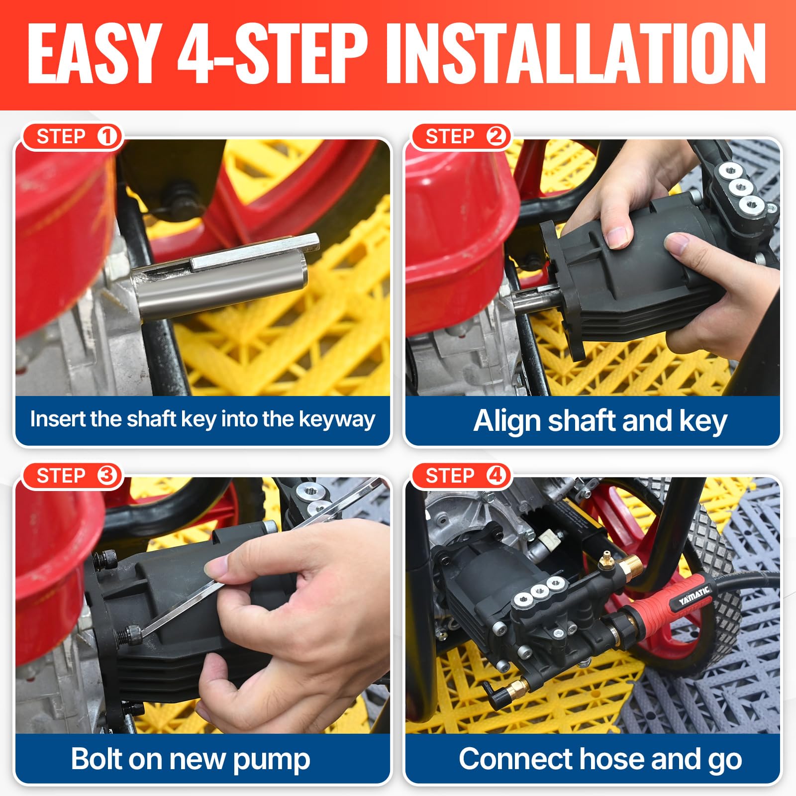 YAMATIC Pressure Washer Pump in packaging