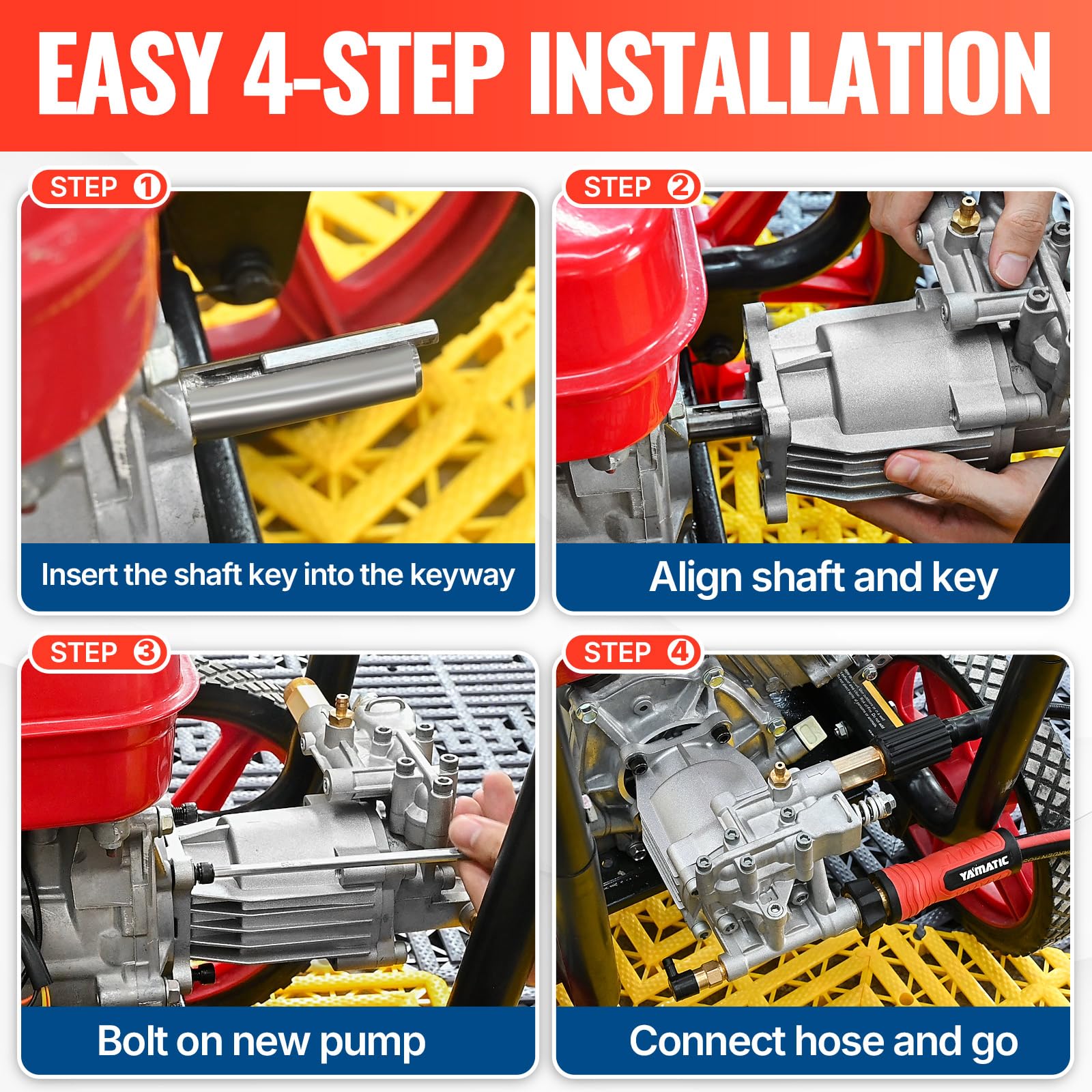 YAMATIC Pump detailed view of adjustable unloader