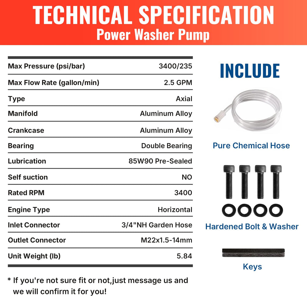 YAMATIC Pump installation components including bolts and hose