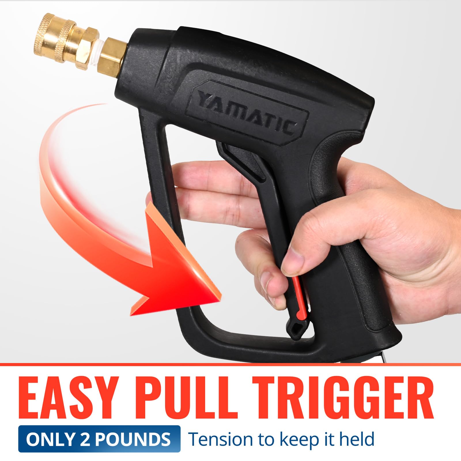 YAMATIC Short Pressure Washer Gun with five spray nozzle tips
