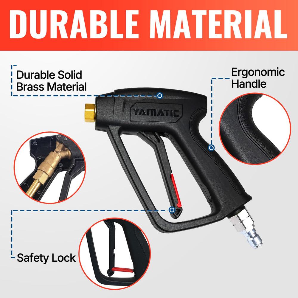 YAMATIC Short Pressure Washer Gun with M22-14mm male coupler