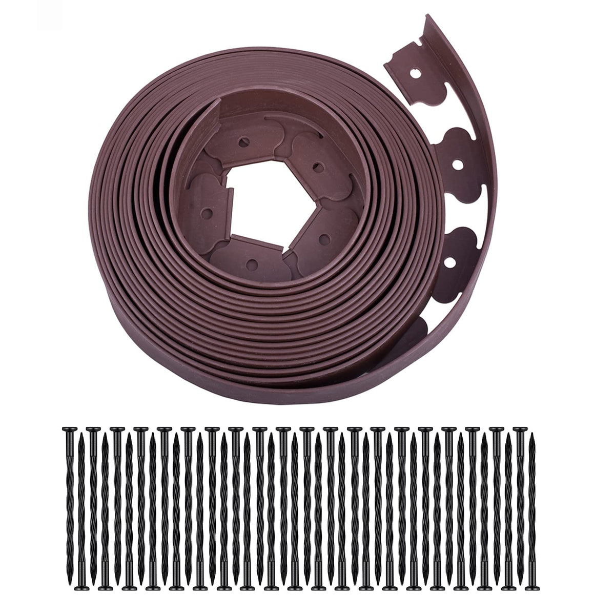 YANEYRIE Garden Edging 40ft kit with spikes, brown