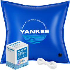 Yankee Pool Pillow 4x4 ft winter pool pillow blue front view