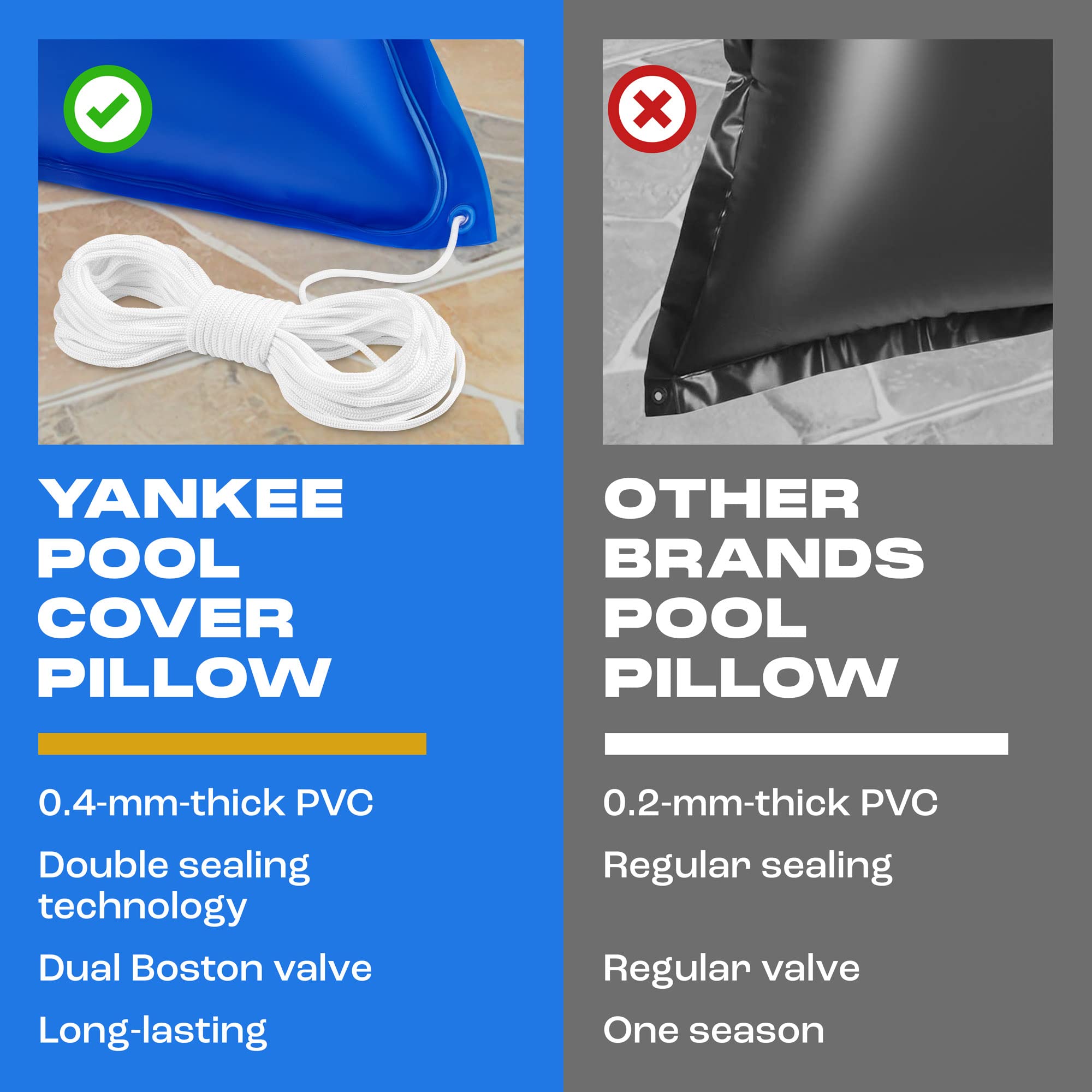 Yankee Pool Pillow 4x8 ft with 50-foot rope