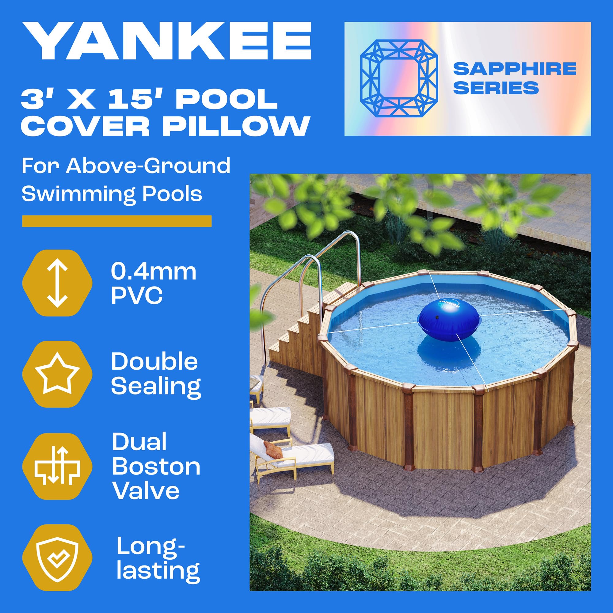 Yankee Pool Pillow's durable PVC material close-up