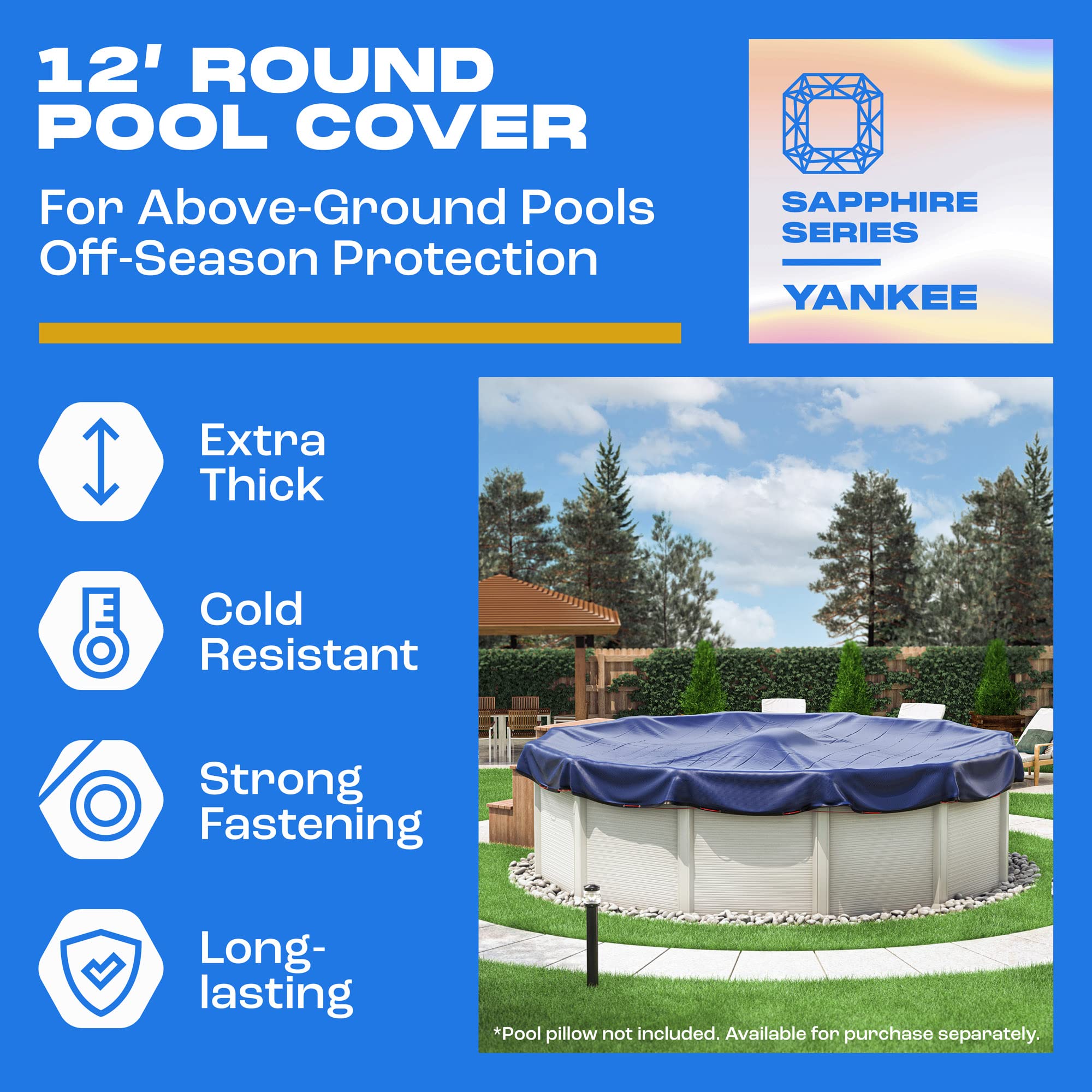 Yankee Pool Pillow Winter Pool Cover with pool pillow sold separately