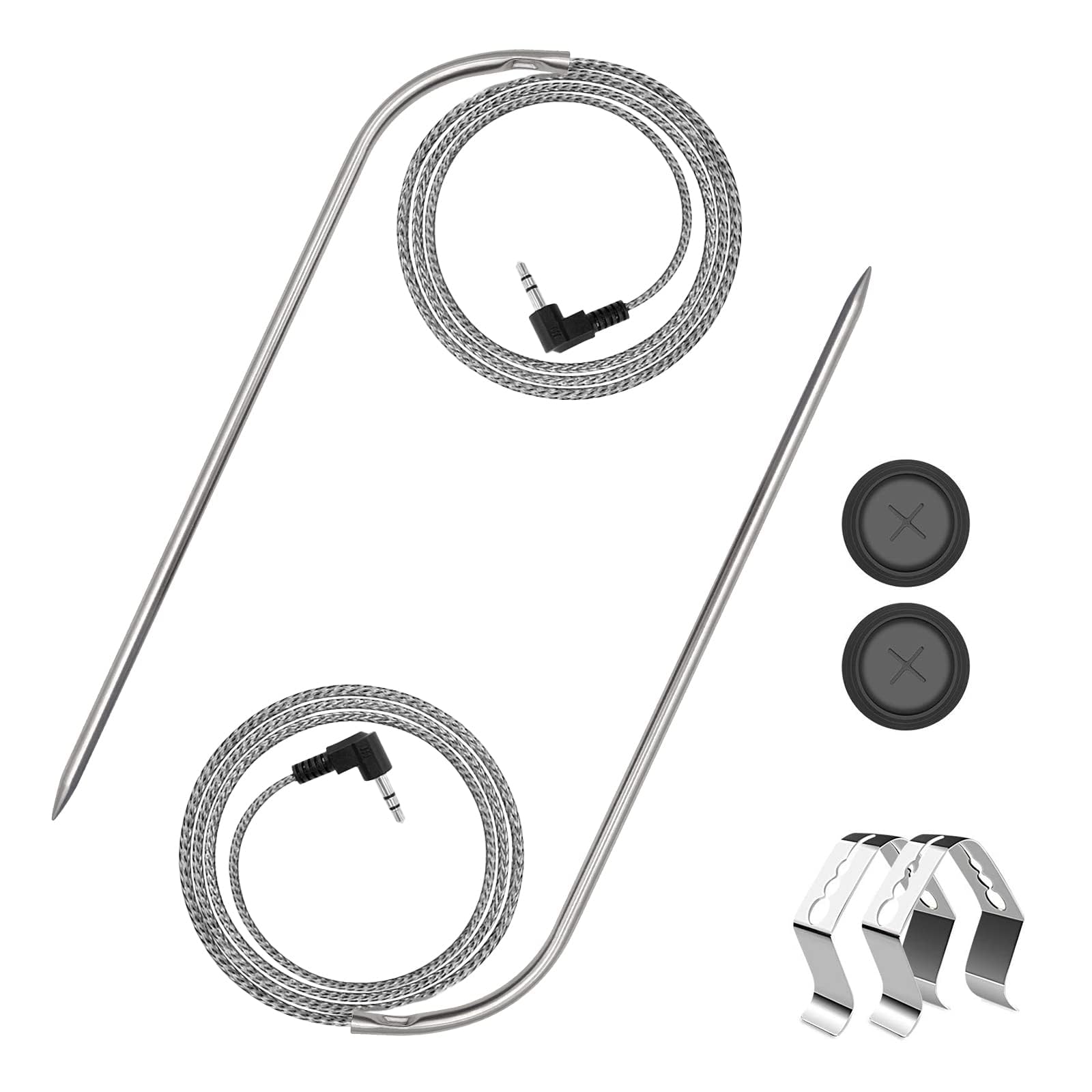 YAOAWE 2-Pack Meat Probe front view with stainless steel finish