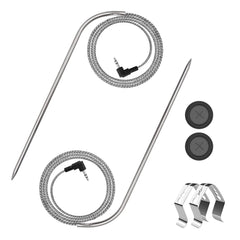 YAOAWE 2-Pack Meat Probe front view with stainless steel finish