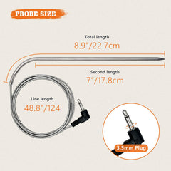 YAOAWE Meat Probe with stainless steel clips and grommets