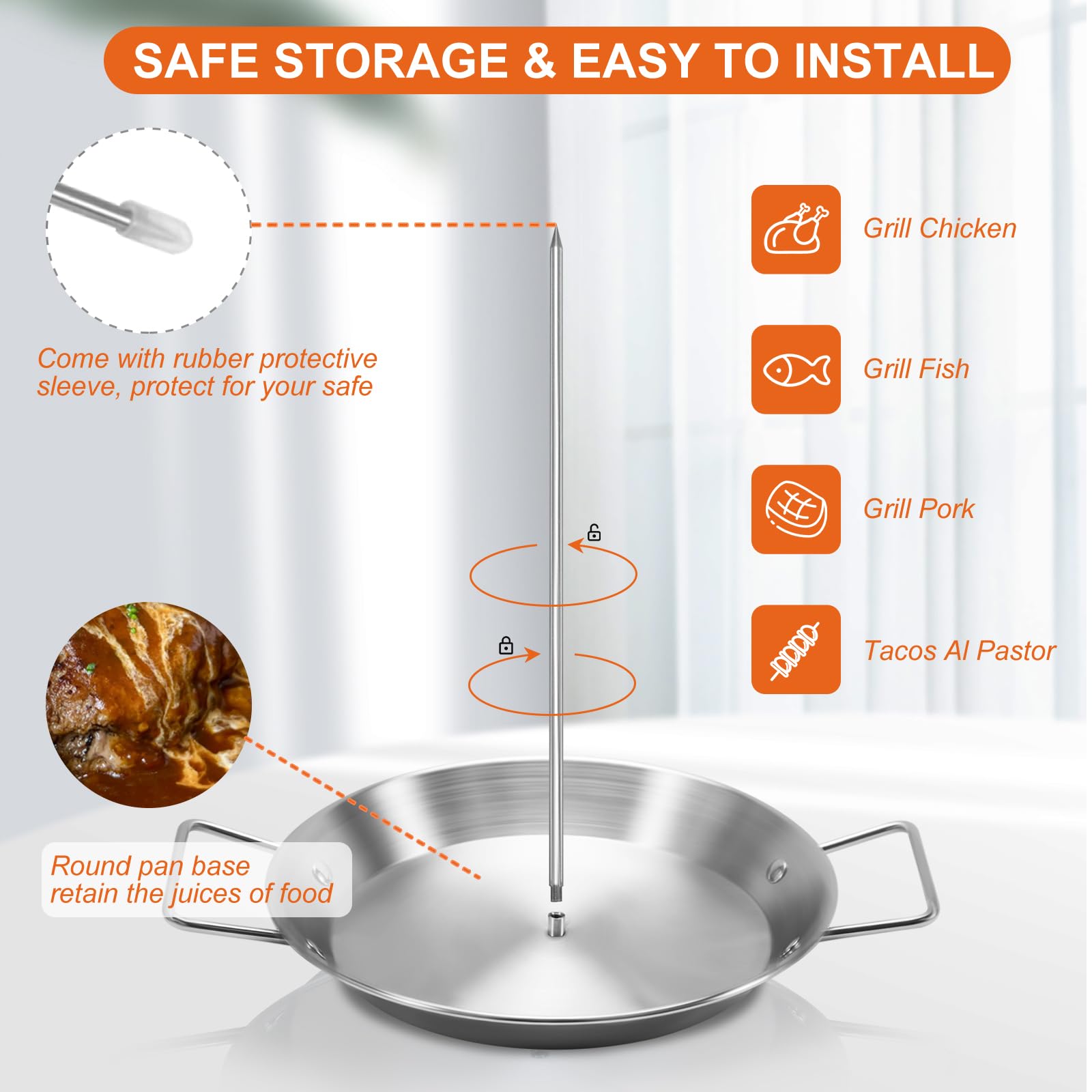 yaokvide Al Pastor Skewer silver round base
