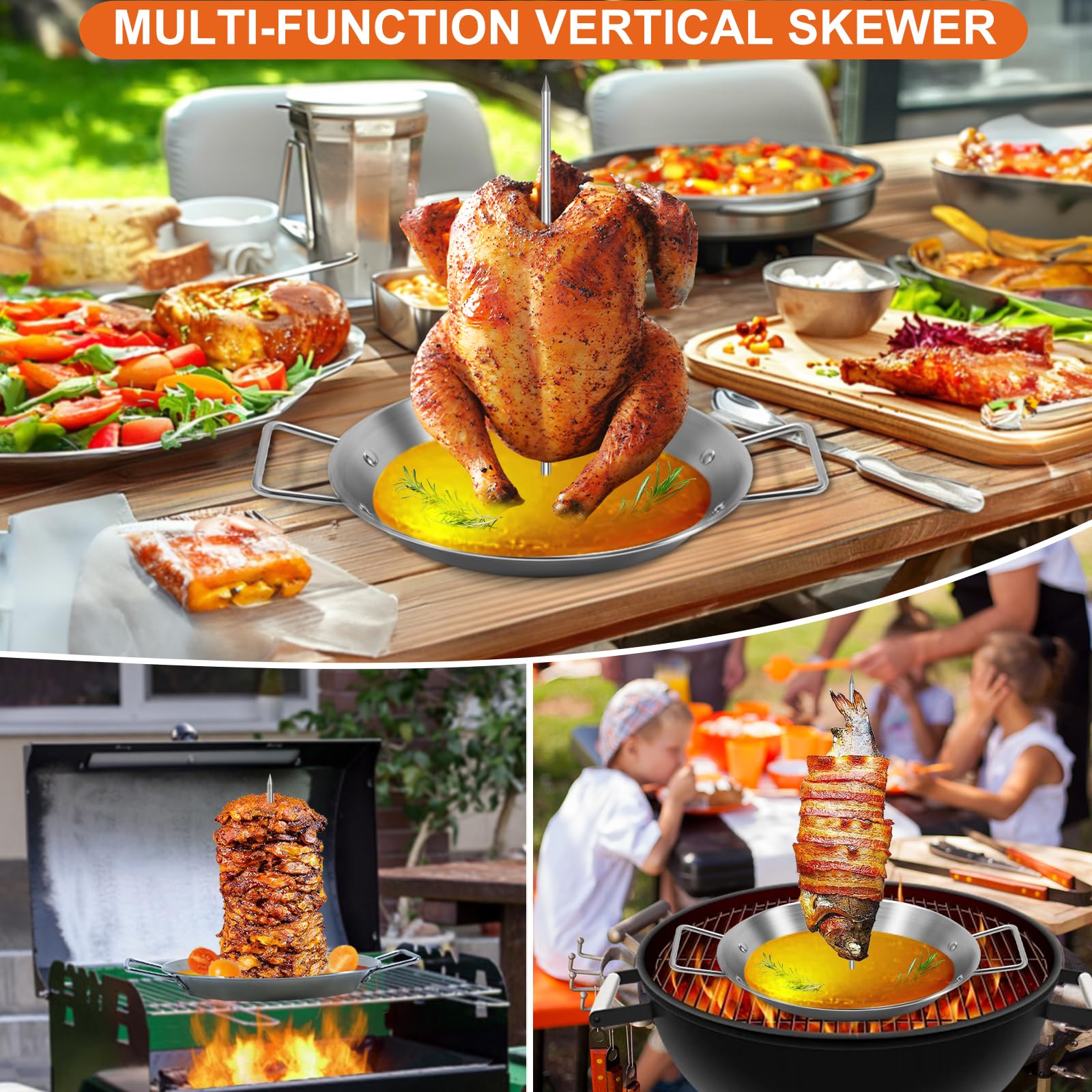 yaokvide Al Pastor Skewer stainless steel bowl included