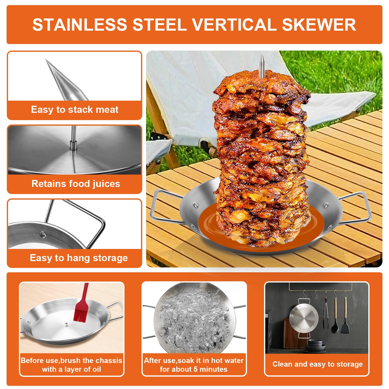 yaokvide Al Pastor Skewer with three different lengths displayed
