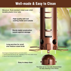 Yarbirder bird feeder with four feeding ports and seeds
