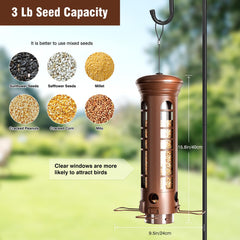 Yarbirder metal bird feeder hanging outdoors