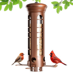 Yarbirder Squirrel Proof Bird Feeder with bronze finish front view