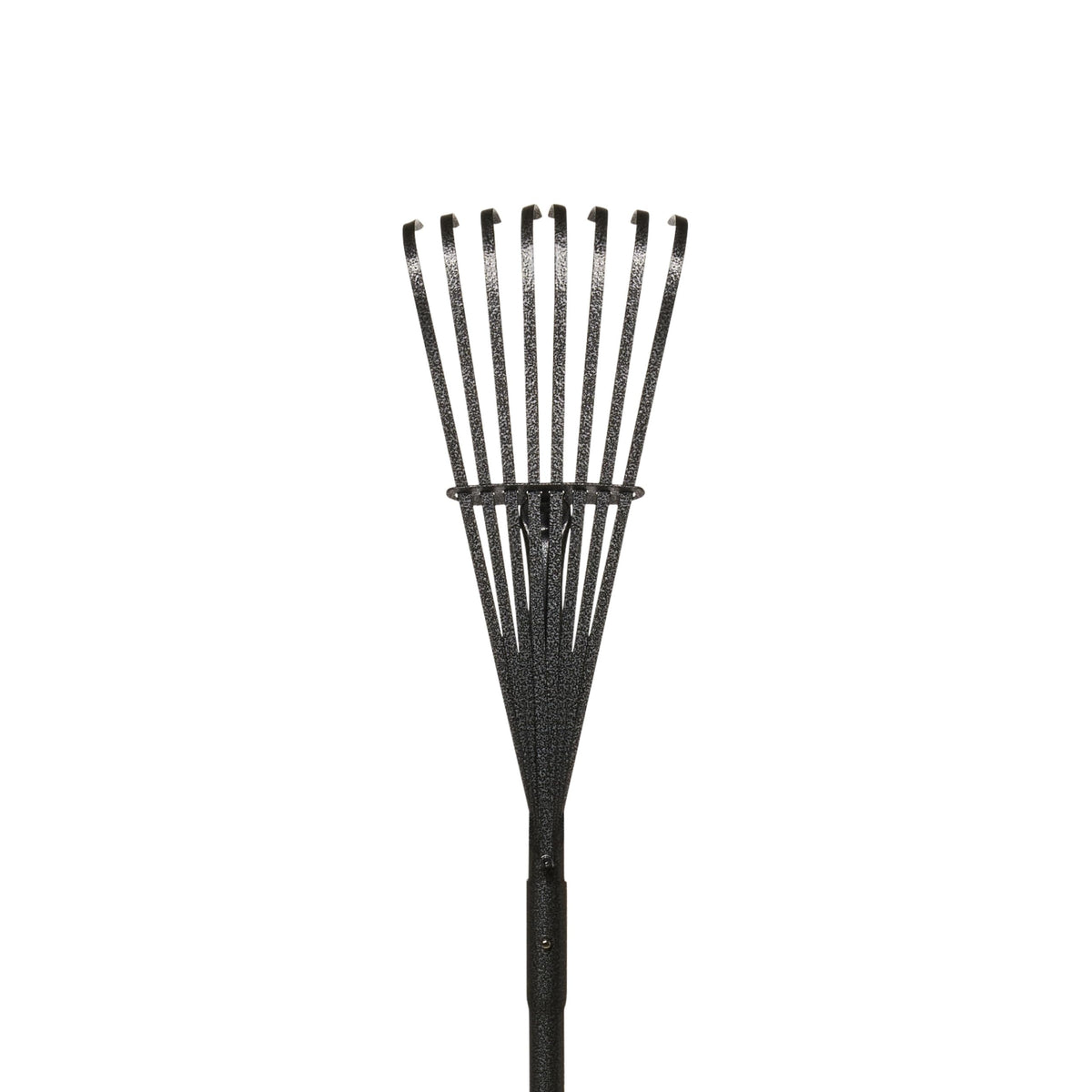 Yard Butler 8" Shrub Rake front view with silver powder-coated handle