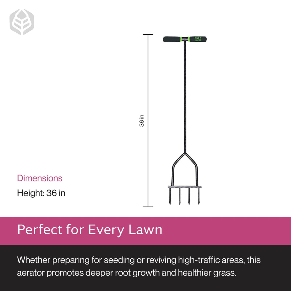 Yard Butler Spike Grass Aerator back view showing construction