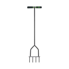Yard Butler Spike Grass Aerator side view with long handle