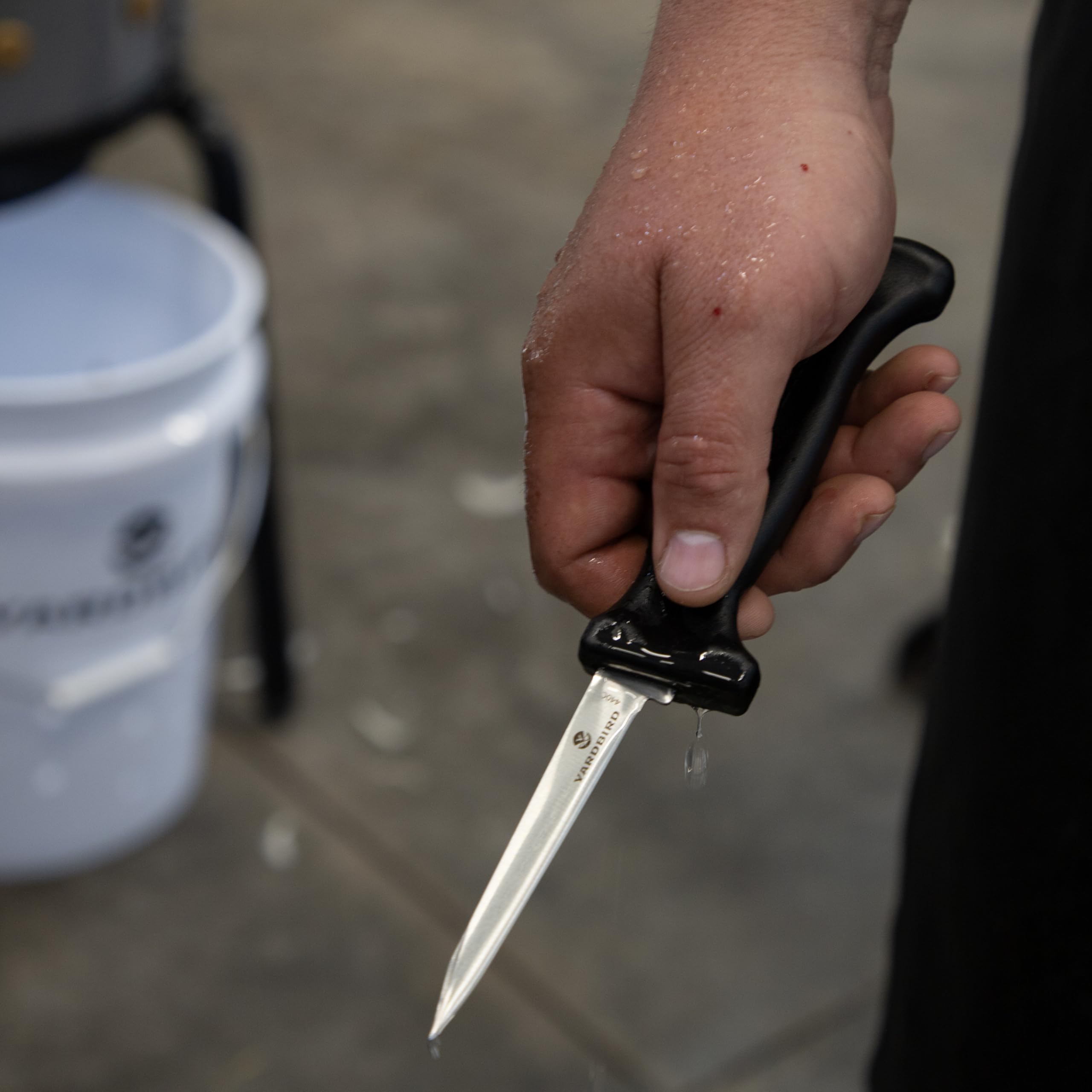 Yardbird Poultry Processing Knife in use during poultry processing