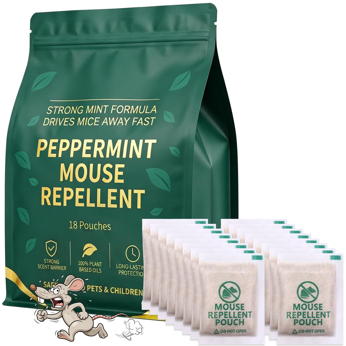 Yardella Peppermint Oil Mouse Repellent Pouches front view in packaging