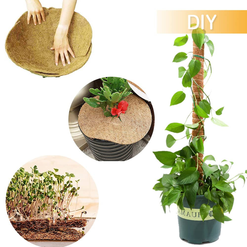 Yarrdfir Coconut Liner Roll in use as a planter liner