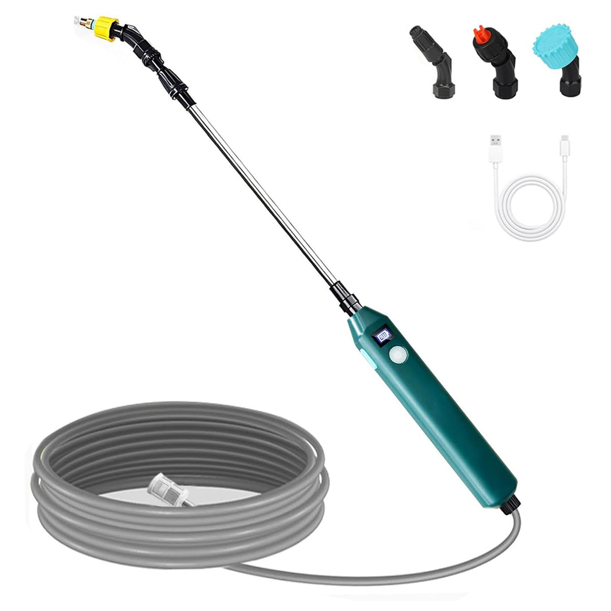 YASIMIA Battery Powered Sprayer Wand front view with adjustable nozzle
