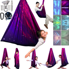 Yatoco Double Layer Sensory Swing Galaxy Purple front view