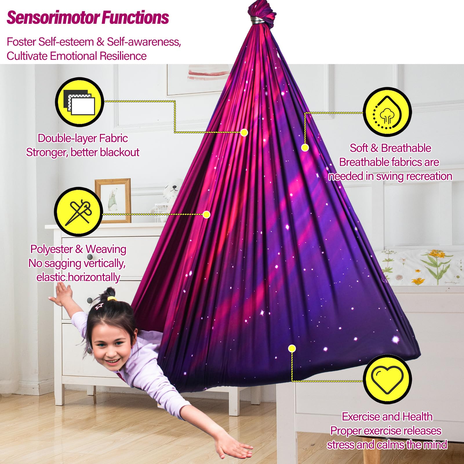 Yatoco Sensory Swing in outdoor setting