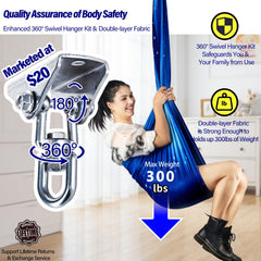 Yatoco Sensory Swing installation accessories including daisy chain and carabiners