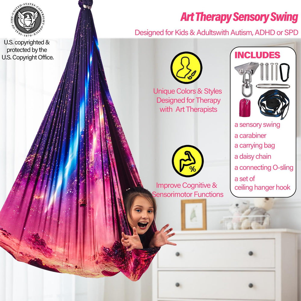 Yatoco Sensory Swing showing 360° swivel hanger