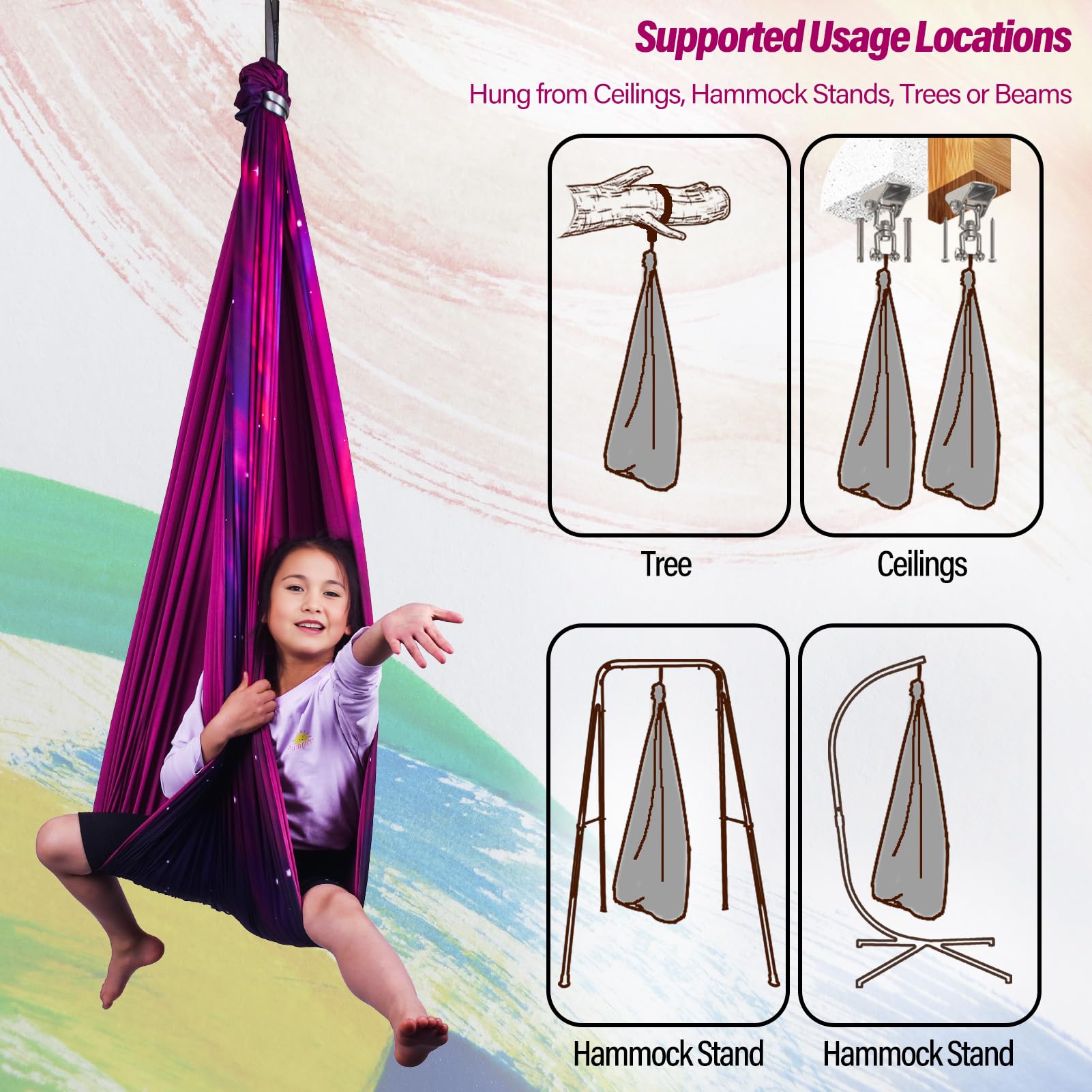 Yatoco Sensory Swing showing double layer fabric