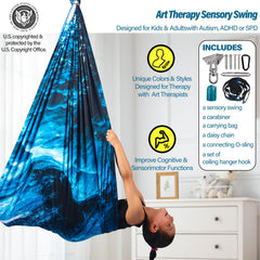 Yatoco Sensory Swing with 360° Hanger installed outdoors