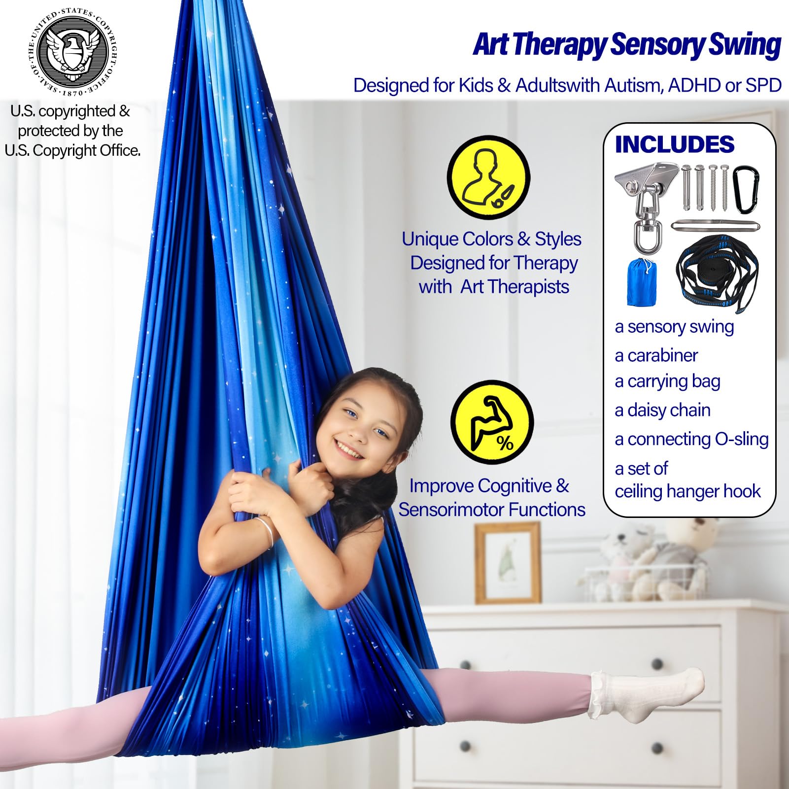 Yatoco Sensory Swing with 360° Swivel Hanger Kit