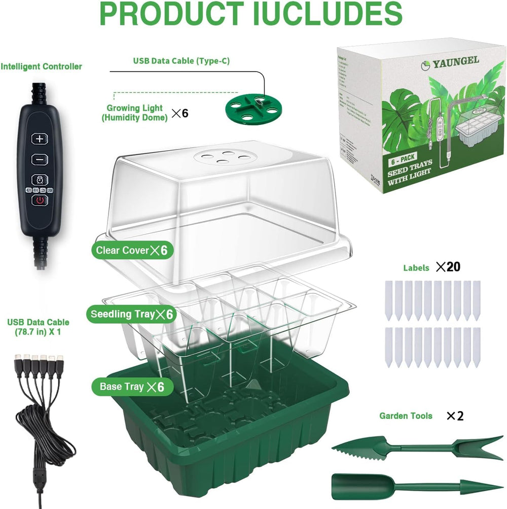 YAUNGEL Seed Starter Tray showing seedling growth