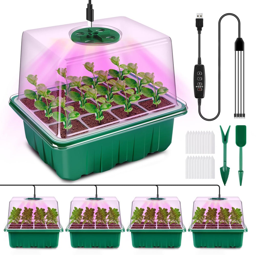 YAUNGEL Seed Starter Tray with Grow Light, front view