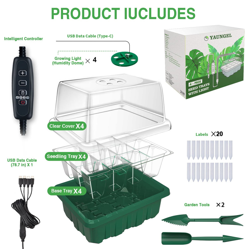 YAUNGEL Seed Starter Tray with plants growing inside