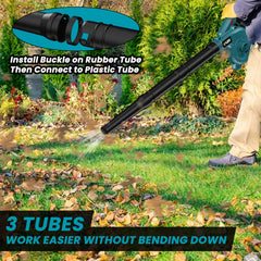 YAWV Cordless Leaf Blower showing large suction nozzle