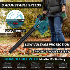 YAWV Cordless Leaf Blower with dust collect bag