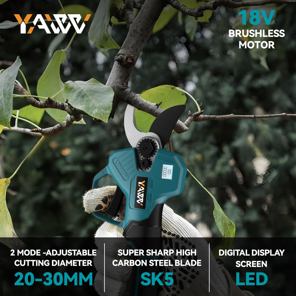 YAWV Electric Pruning Shears LCD display and trigger