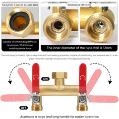 Yayamz 2 Way Garden Hose Splitter with two hose connections