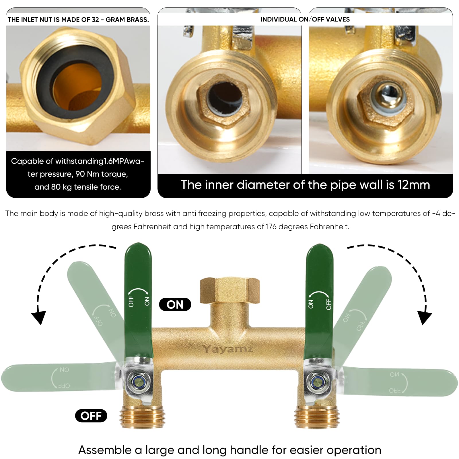 Yayamz hose splitter with rubber handle for comfortable use