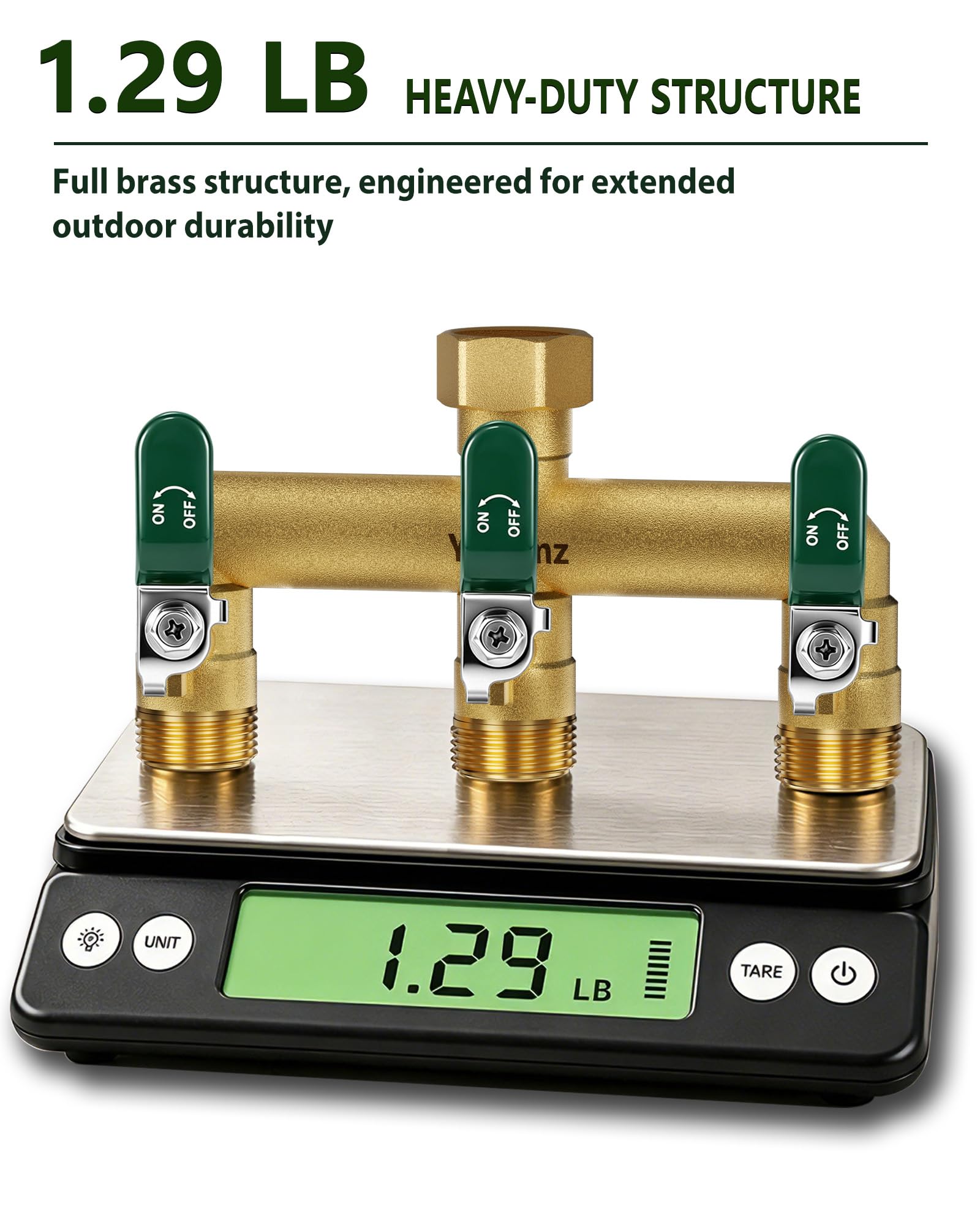 Yayamz hose splitter with water flowing through it