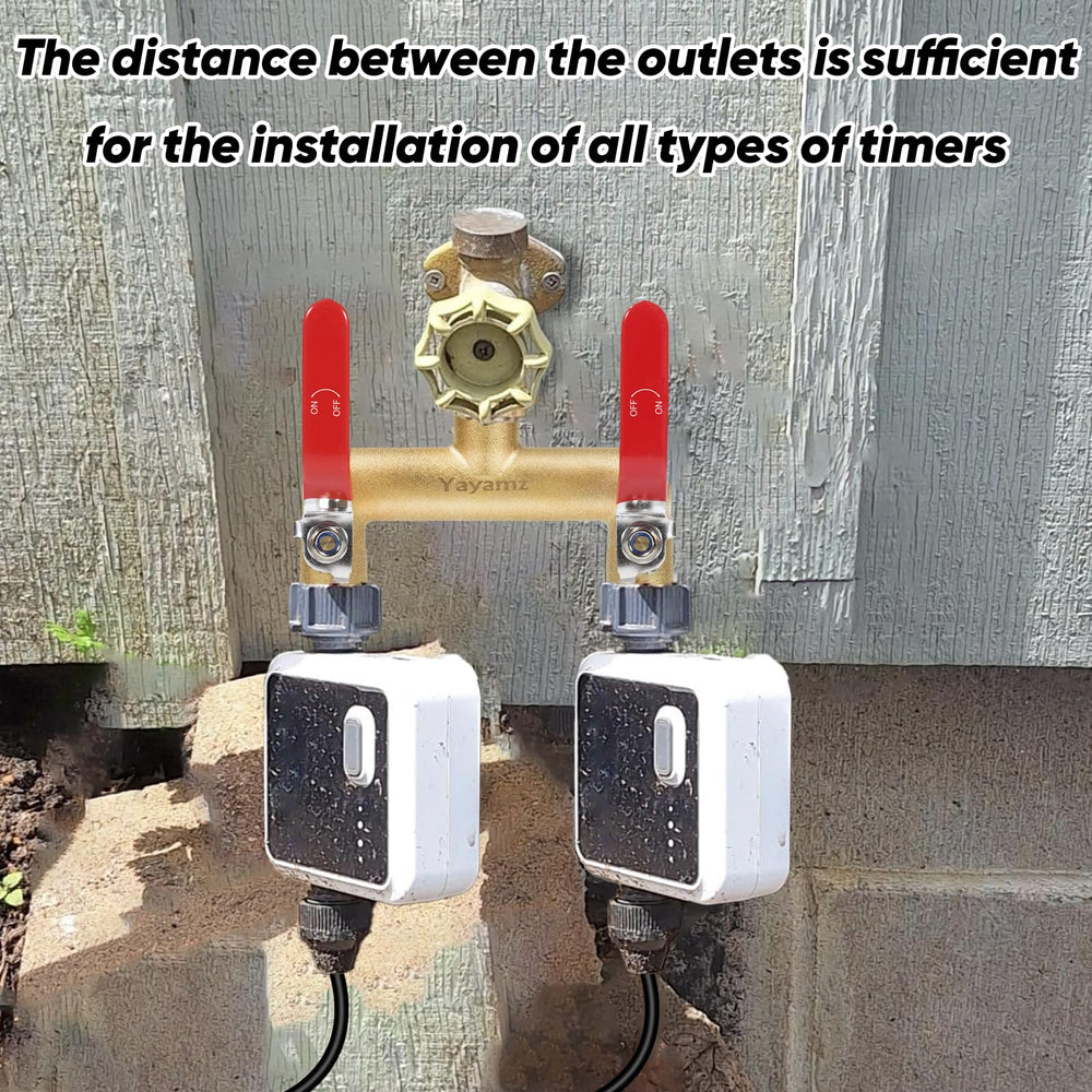 Yayamz splitter installation with garden hoses