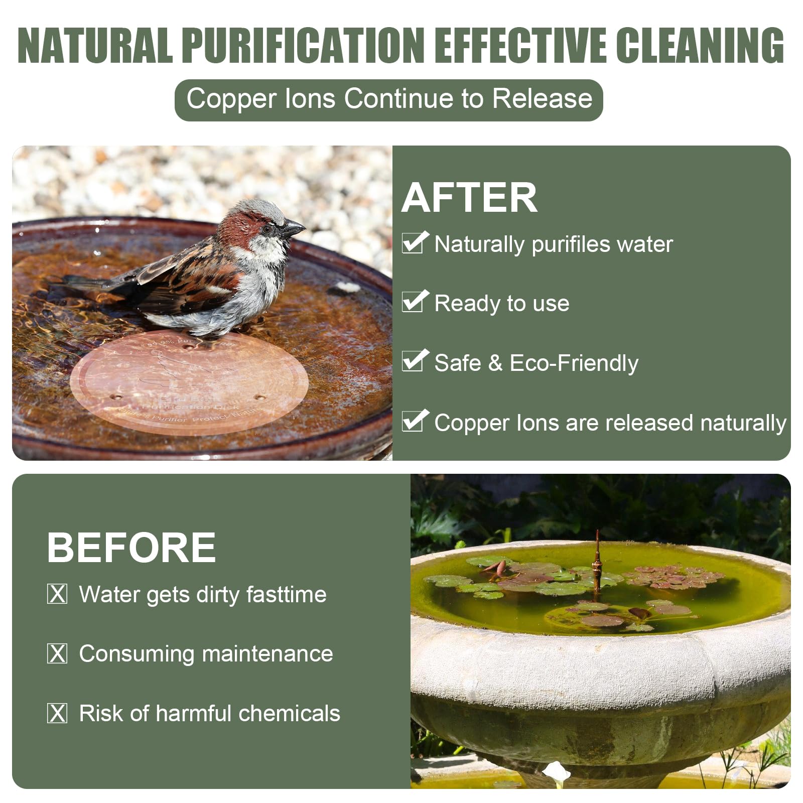 Yayiog Bird Bath Purification Disk side view