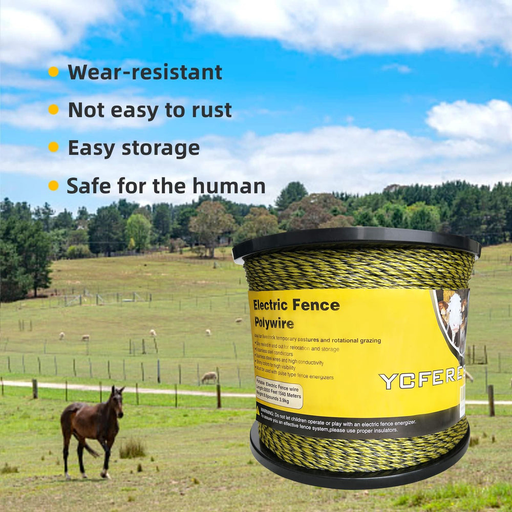 YCFERESY Electric Fence Polywire in outdoor garden setting